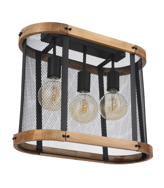 Jeanie Multi Arm Semi Flush Ceiling Lamp Matt Black 3x E27-2
