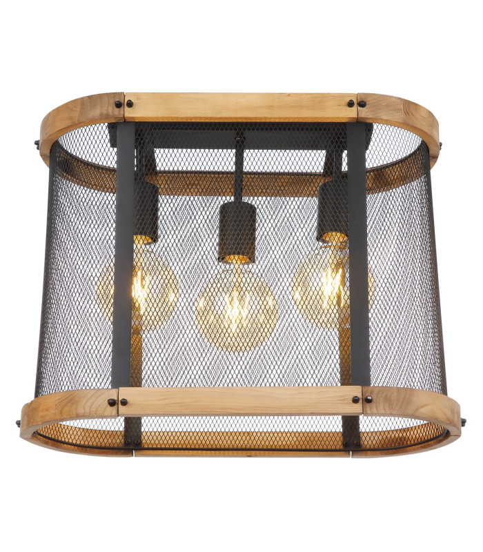 Jeanie Multi Arm Semi Flush Ceiling Lamp Matt Black 3x E27-3
