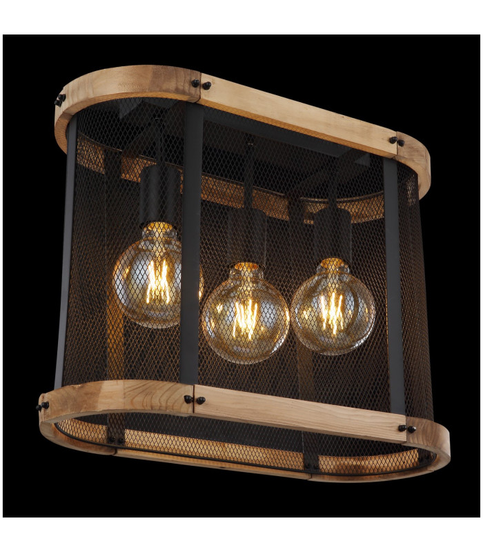 Jeanie Multi Arm Semi Flush Ceiling Lamp Matt Black 3x E27-4