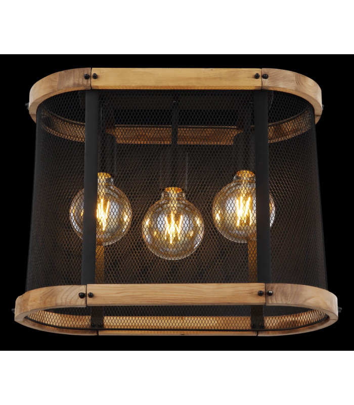 Jeanie Multi Arm Semi Flush Ceiling Lamp Matt Black 3x E27-5