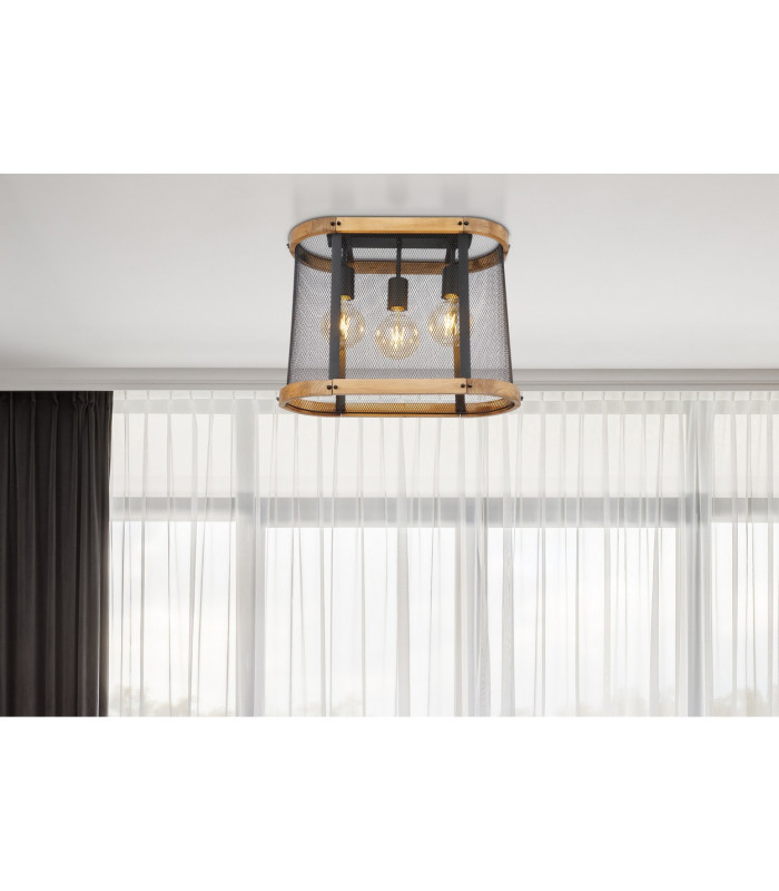 Jeanie Multi Arm Semi Flush Ceiling Lamp Matt Black 3x E27-6