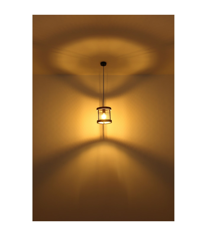 Jeanie Cylindrical Pendant Ceiling Light Matt Black 3x E27-5