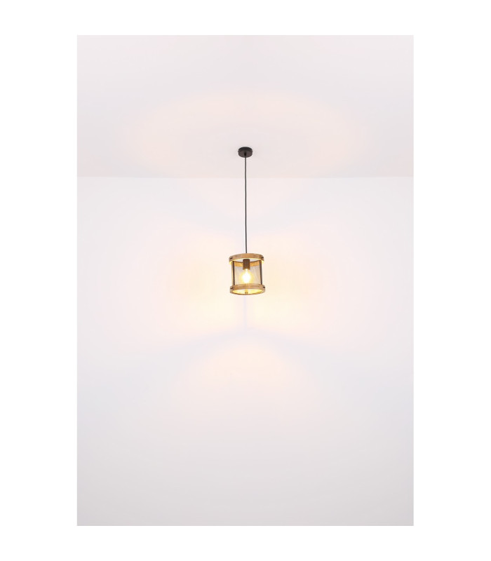 Jeanie Cylindrical Pendant Ceiling Light Matt Black 3x E27-6
