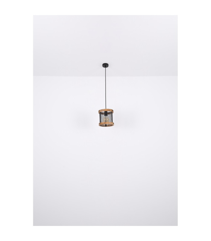Jeanie Cylindrical Pendant Ceiling Light Matt Black 3x E27-7