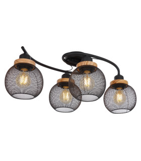 Pablo Multi Arm Semi Flush Ceiling Lamp Matt Black 4x E27-1