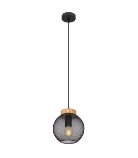 Pablo Wire Frame Pendant Ceiling Light Matt Black 1x E27-1