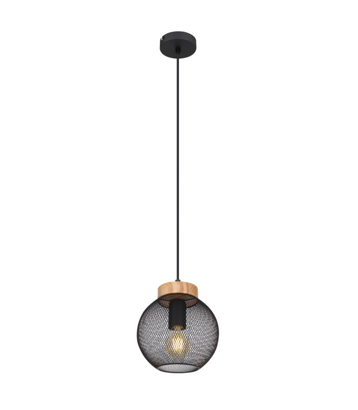 Pablo Wire Frame Pendant Ceiling Light Matt Black 1x E27-1