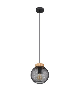 Pablo Wire Frame Pendant Ceiling Light Matt Black 1x E27-2