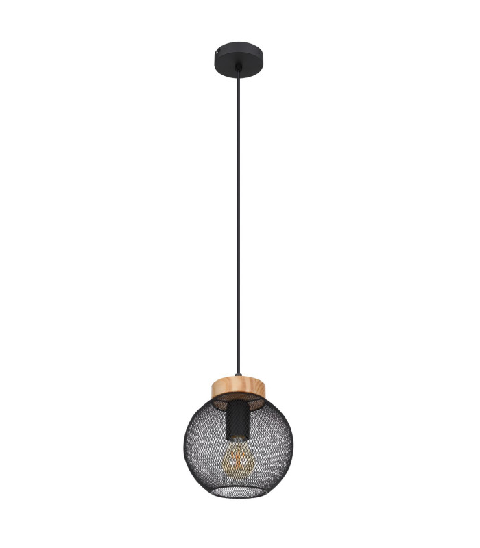 Pablo Wire Frame Pendant Ceiling Light Matt Black 1x E27-2