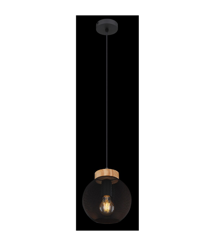 Pablo Wire Frame Pendant Ceiling Light Matt Black 1x E27-4