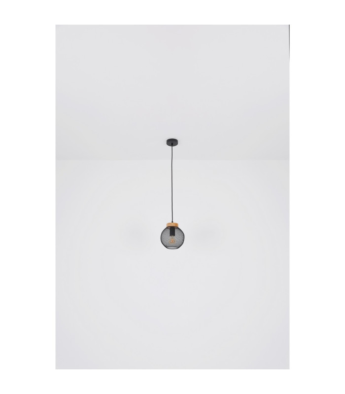 Pablo Wire Frame Pendant Ceiling Light Matt Black 1x E27-7