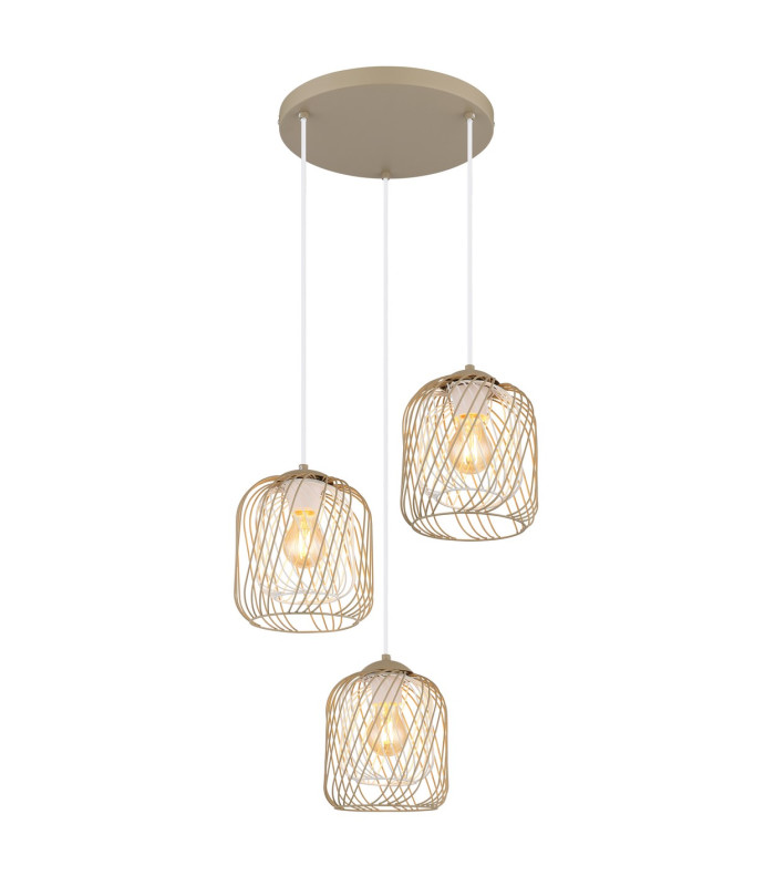 Dichti Cluster Pendant Ceiling Light Sand Colored Matt 3x E27-1