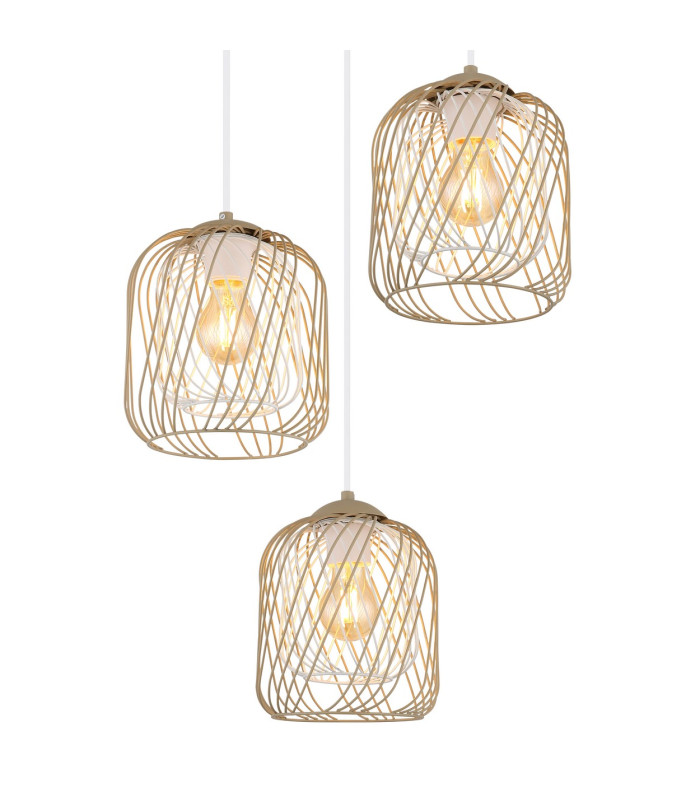 Dichti Cluster Pendant Ceiling Light Sand Colored Matt 3x E27-3