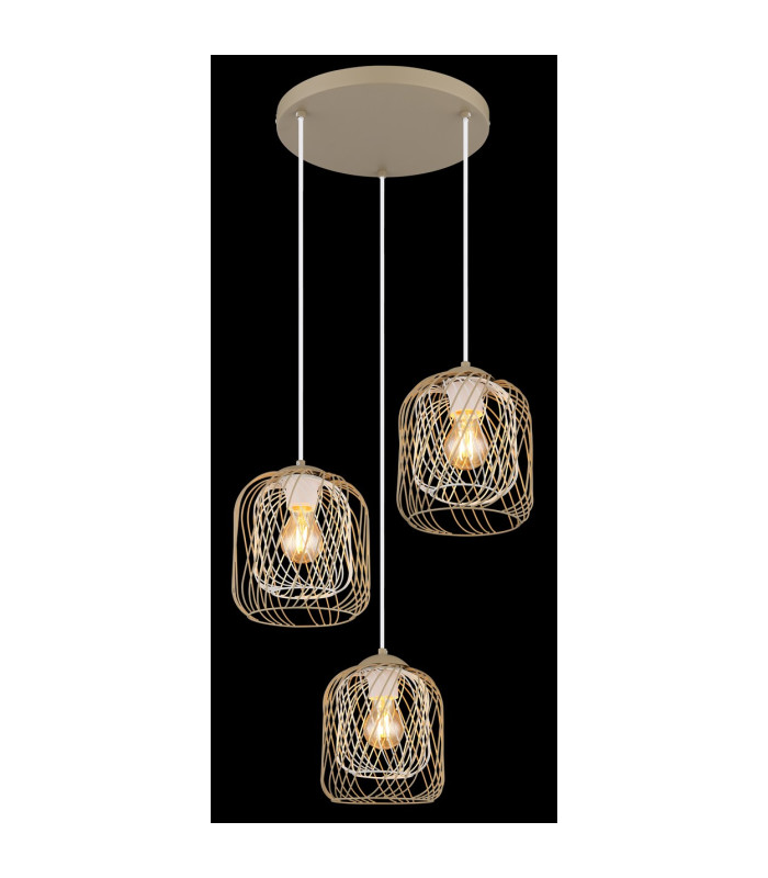 Dichti Cluster Pendant Ceiling Light Sand Colored Matt 3x E27-4