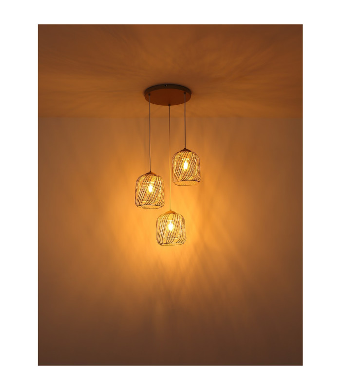 Dichti Cluster Pendant Ceiling Light Sand Colored Matt 3x E27-5