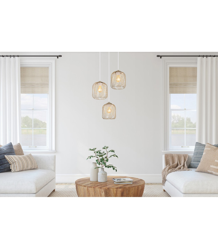 Dichti Cluster Pendant Ceiling Light Sand Colored Matt 3x E27-6