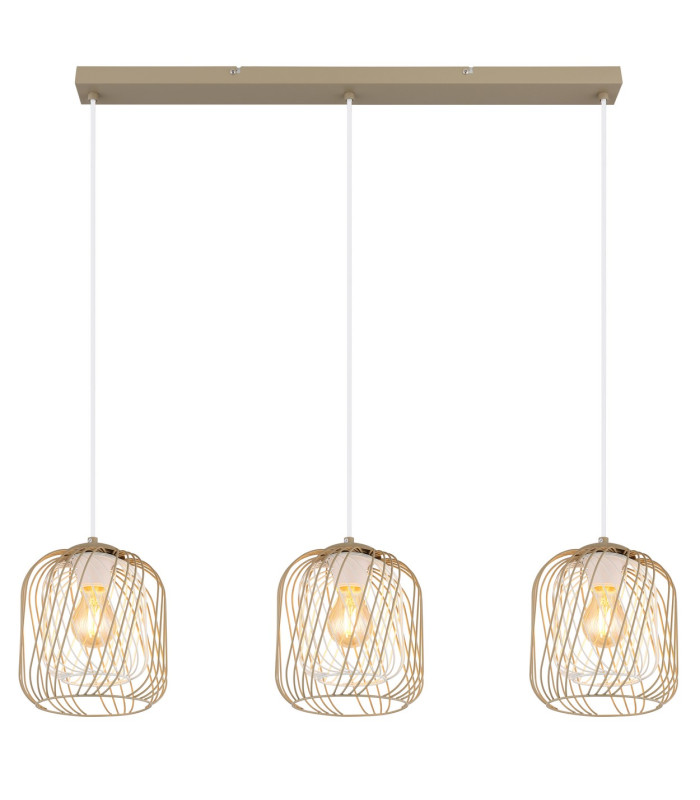 Dichti Bar Pendant Ceiling Light Sand Colored Matt 3x E27-3