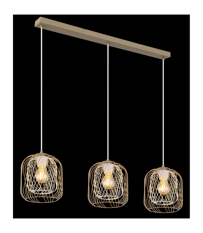 Dichti Bar Pendant Ceiling Light Sand Colored Matt 3x E27-4