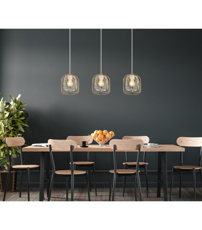 Dichti Bar Pendant Ceiling Light Sand Colored Matt 3x E27-8