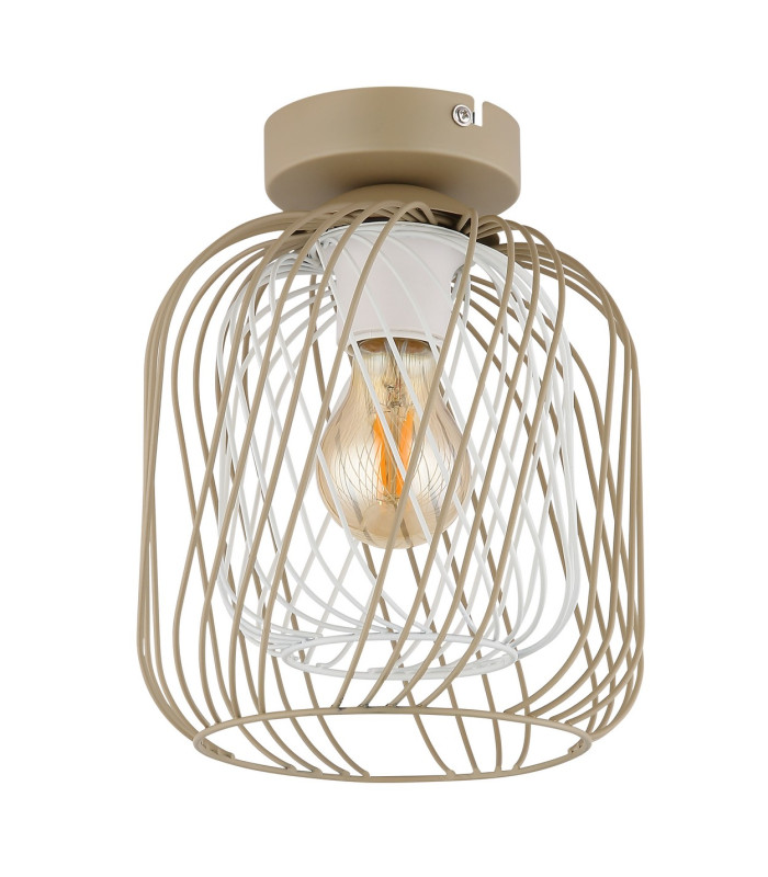Dichti Semi Flush Ceiling Light Sand Colored Matt 1x E27-2