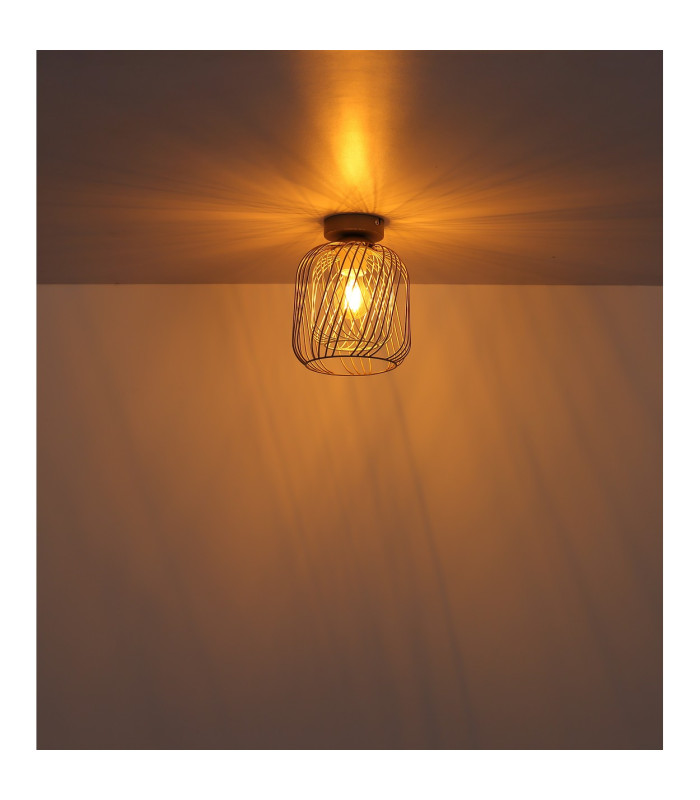 Dichti Semi Flush Ceiling Light Sand Colored Matt 1x E27-4