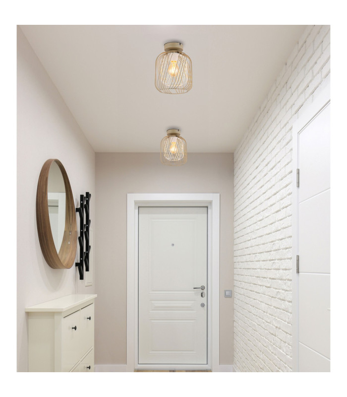 Dichti Semi Flush Ceiling Light Sand Colored Matt 1x E27-5