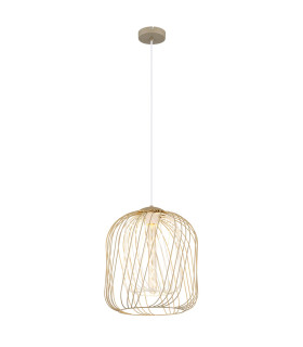 Dichti 35cm Wire Frame Pendant Ceiling Light Sand Colored Matt 1x E27-1