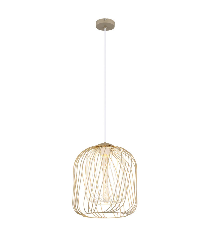 Dichti 35cm Wire Frame Pendant Ceiling Light Sand Colored Matt 1x E27-1