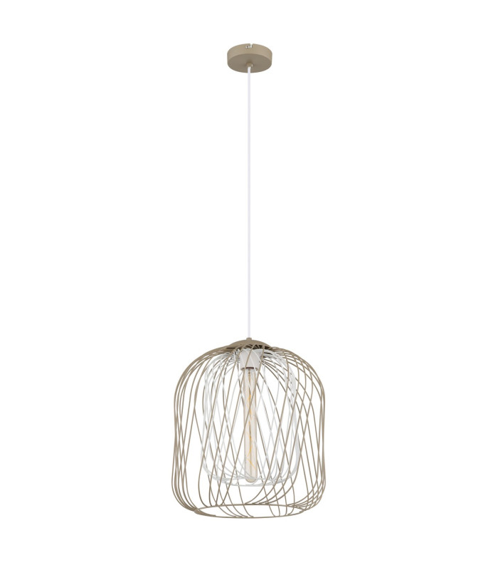 Dichti 35cm Wire Frame Pendant Ceiling Light Sand Colored Matt 1x E27-2
