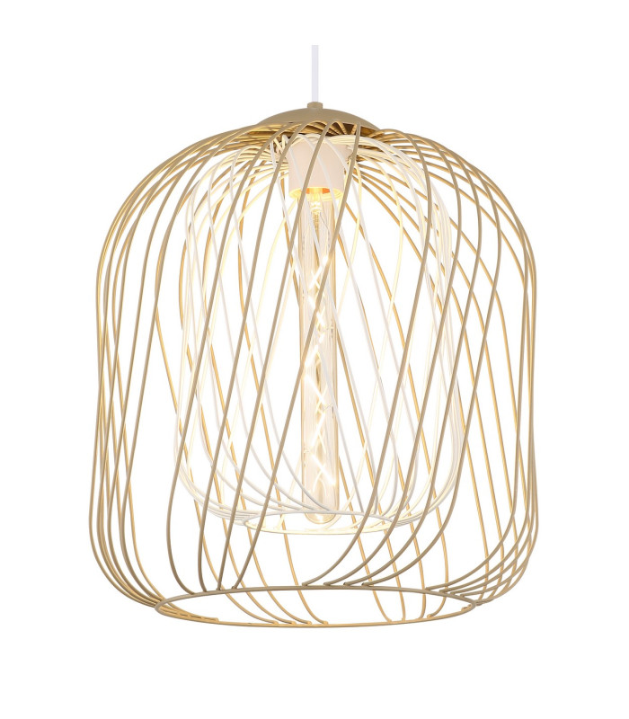 Dichti 35cm Wire Frame Pendant Ceiling Light Sand Colored Matt 1x E27-3