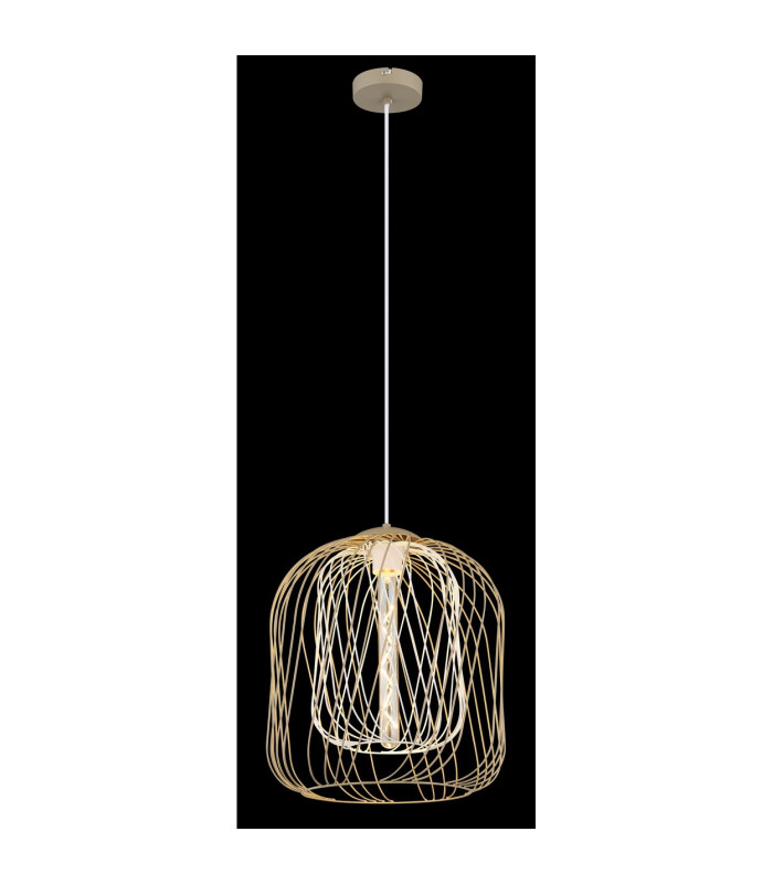 Dichti 35cm Wire Frame Pendant Ceiling Light Sand Colored Matt 1x E27-4