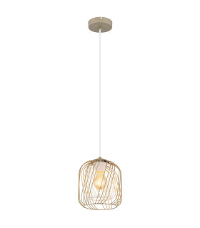 Dichti 18cm Wire Frame Pendant Ceiling Light Sand Colored Matt 1x E27-1