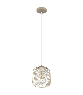 Dichti 18cm Wire Frame Pendant Ceiling Light Sand Colored Matt 1x E27-2