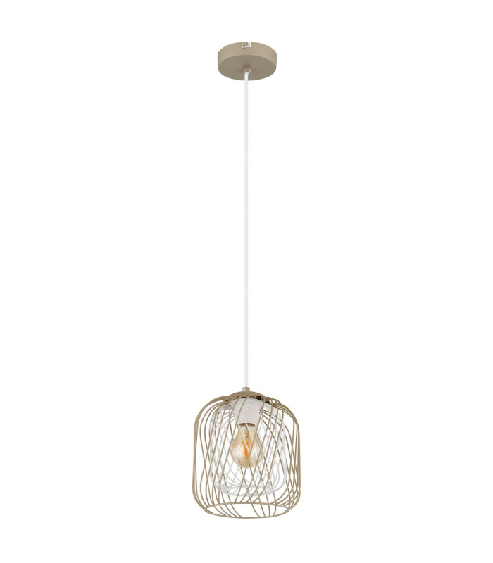 Dichti 18cm Wire Frame Pendant Ceiling Light Sand Colored Matt 1x E27-2