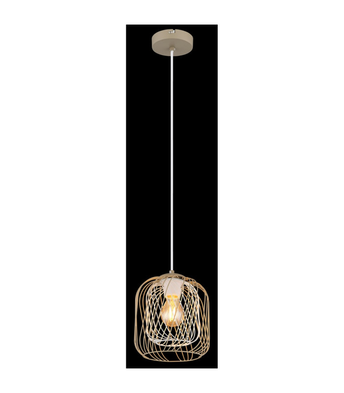 Dichti 18cm Wire Frame Pendant Ceiling Light Sand Colored Matt 1x E27-4
