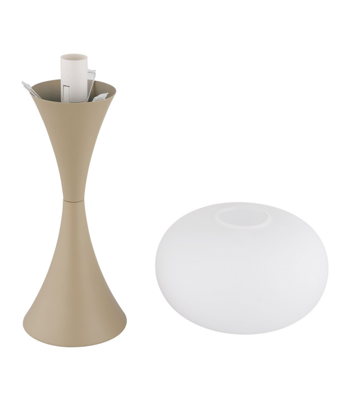 Lula Globe Table Lamp Sand Colored Matt Opal Glass Shade 1x E14-3
