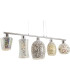 Arezzo Bar Pendant Ceiling Light Nickel Matt Colorful Glass Shade 5x E27-3