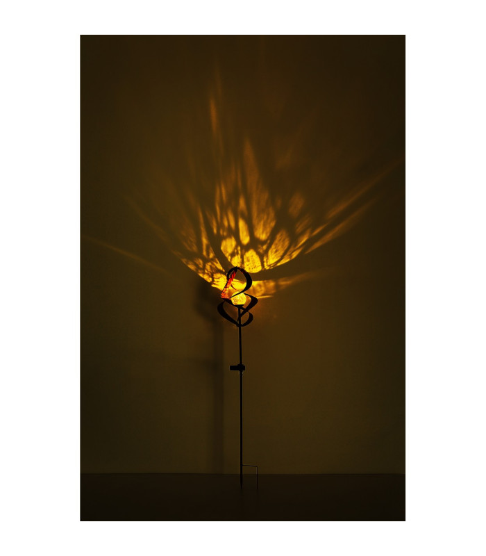Solarleuchte Outdoor Portable Lamp Rust Colored IP44 Amber Crackle Glass Shade LED 3000K-5