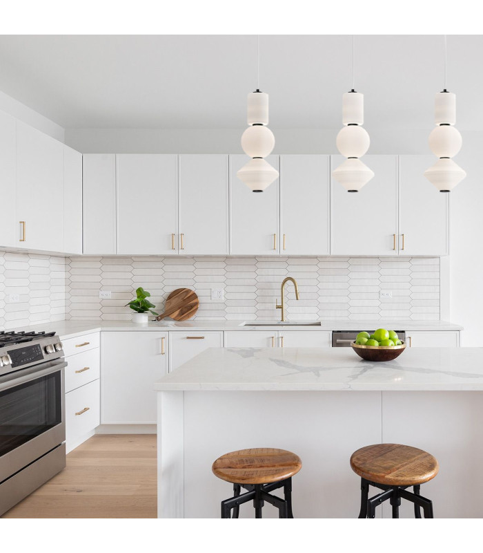 Alora Mood Bijou LED Slim Pendant Ceiling Light Contemporary Matt Black 3000K-2