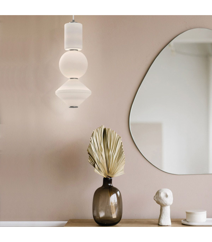 Alora Mood Bijou LED Slim Pendant Ceiling Light Contemporary Brushed Nickel 3000K-4