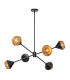 Alora Mood Daphne Multi Arm Pendant Ceiling Light Contemporary Matt Black Natural 6x E14-1