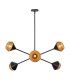Alora Mood Daphne Multi Arm Pendant Ceiling Light Contemporary Matt Black Natural 6x E14-4