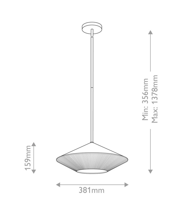Alora Mood Daphne Dome Pendant Ceiling Light Contemporary Matt Black Natural 1x E27-3