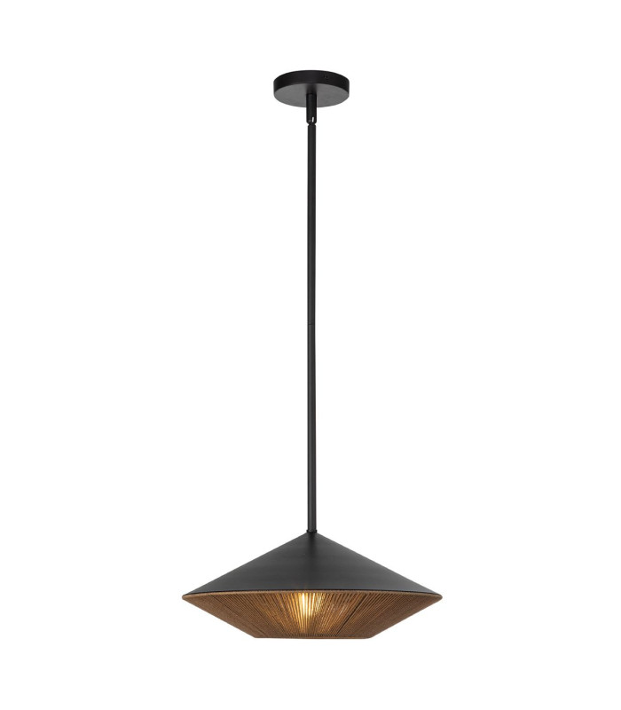 Alora Mood Daphne Dome Pendant Ceiling Light Contemporary Matt Black Natural 1x E27-6