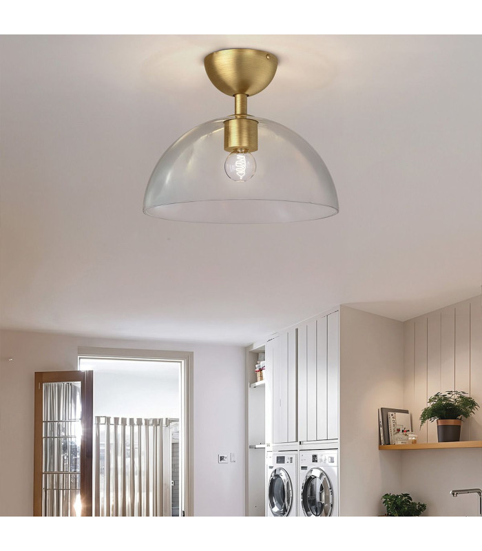 Alora Mood Jude Bowl Semi Flush Ceiling Light Contemporary Brushed Gold 1x E27-4