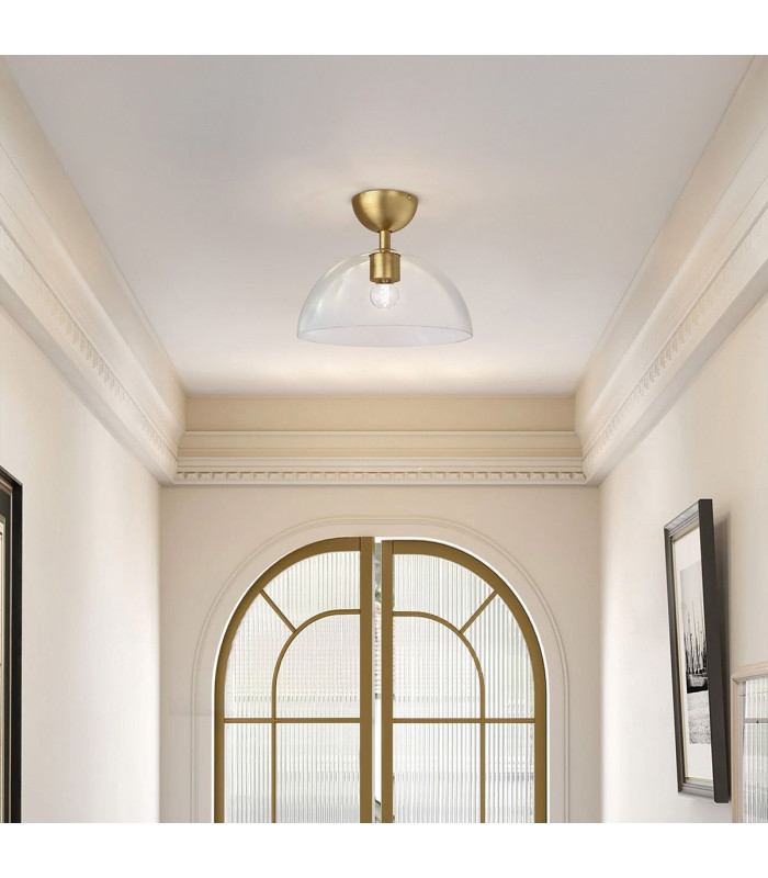 Alora Mood Jude Bowl Semi Flush Ceiling Light Contemporary Brushed Gold 1x E27-5