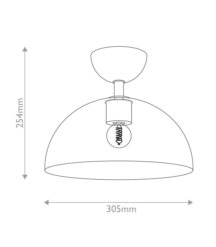Alora Mood Jude Bowl Semi Flush Ceiling Light Contemporary Matt Black 1x E27-3
