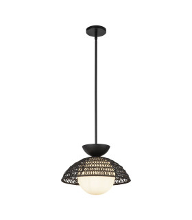 Alora Mood Perth Dome Pendant Ceiling Light Contemporary Matt Black 1x E27-1