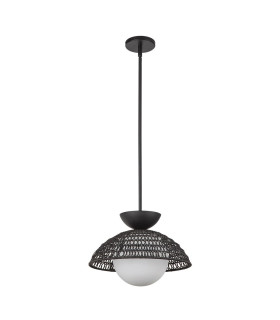 Alora Mood Perth Dome Pendant Ceiling Light Contemporary Matt Black 1x E27-2