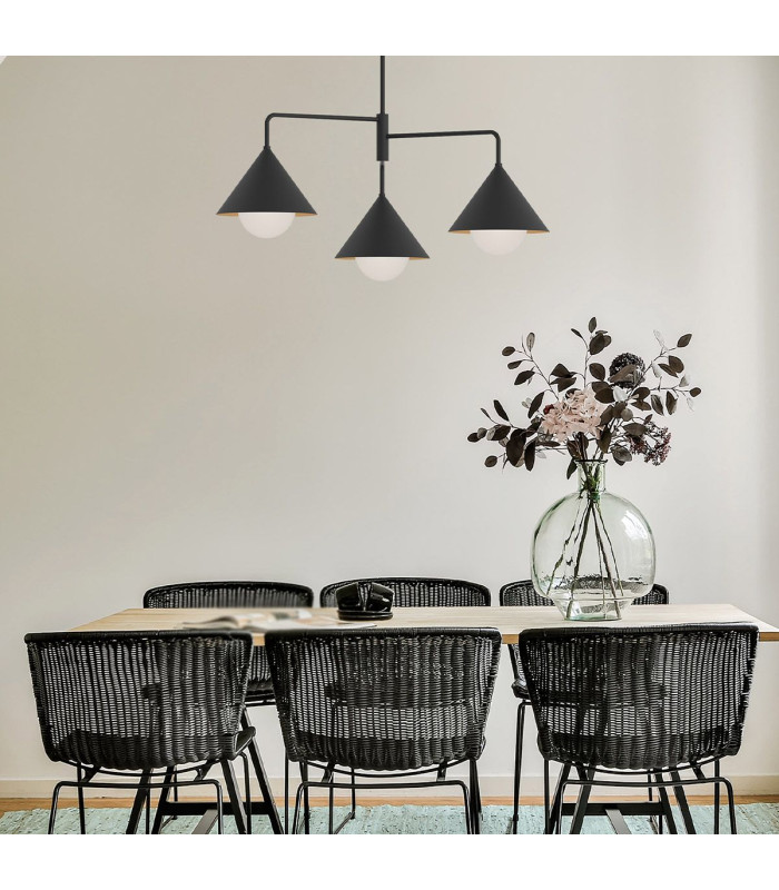 Alora Mood Remyck Multi Arm Pendant Ceiling Light Contemporary Matt Black 3x E27-6